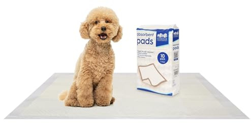 Harbour Housewares 10x Disposable Puppy Pads - 60cm x 89cm - Extra-Large Absorbent Puppy Training Pads Leak-Proof Pee Pads for Dogs, Cats, Kittens Potty Training Mats
