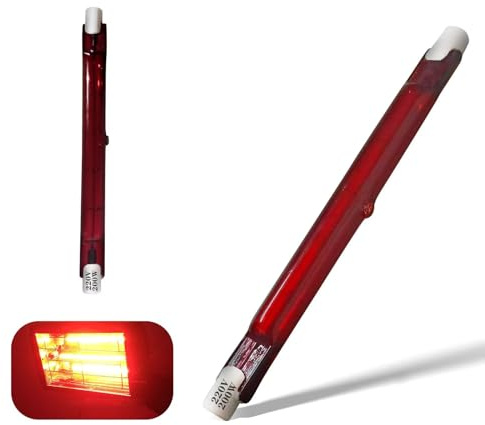 200W Infrarotlampe Wärmelampe, 230V R7S Halogenstab Dimmbar, 118mm Infrarot Halogenstäbe 200W 200LM, Infrarot Halogen Lampe Quarz Infrarot Heizlampe Rot Halogenstablampe, kein Flimmern, 2 Stück