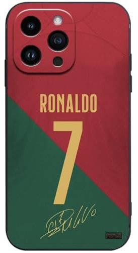 EZB Schutzhülle für iPhone 15 Pro Max mit Fußballspieler-Motiv, flexible Silikonhülle, stoßdämpfend (Ronaldo, iPhone 15 Pro Max)