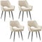 JIJIAN 4er Set Esszimmerstuhl mit Armlehne, Küchenstuhl, Moderner Polsterstuhl mit Stoffrückenlehne für Küche, Esszimmer, Schlafzimmer, Beige