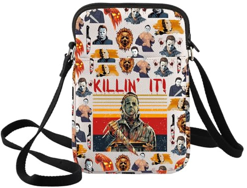 WZMPA Michael Myers Crossbody Bag Michael Serial Killer Gift Michael Myers Crossbody Purse Michael Merchandise, Killin' It CB, medium