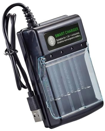 Pocoiau Alkaline-Batterieladung, 1,5 V, 4 Steckplätze, digitale Ladeschaltung für mehrere Wiederverwendbarkeit und freundlich