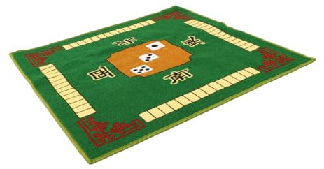 SOLUSTRE Mahjong Mat Printed Tablecloth Slip Noise Reduction Cover for Poker Board Games Green for Home Gaming Decorative Use