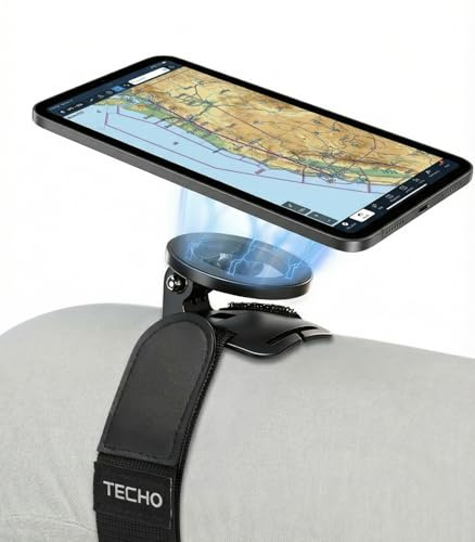 TECHO Magnetic Pilot Kneeboard for iPad & Tablets – Universal Aviation Knee Board Holder with Strong Grip, Secure Strap for Cockpit Navigation, Driving & Hands-Free Home Use