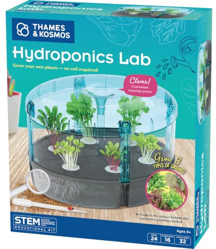 Thames and Kosmos: Hydroponics Lab STEM kit | Build Your Own Hydroponic Greenhouse, Grow Three Varieties of Salad Greens, No Soil or Watering Required