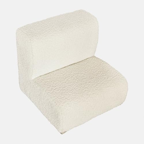 Loberon Haustiertreppe Héloriane, Creme | Zweistufig - Kompakte Form - Gelenkschonend - Ruheplatz - Haustierkollektion - Polyester - Eschenholz