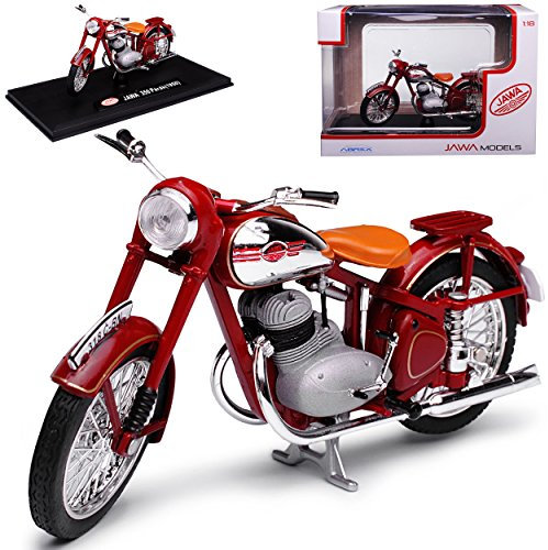 Abrex Jawa 350 Perak 1950 Dunkel Rot Braun 1/18 Modell Motorrad