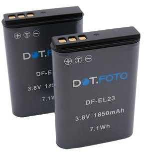 2 x Dot.Foto EN-EL23 Premium 3.8v / 1850mAh Batteria Ricaricabile per Nikon Coolpix B700, P600, P610, P900, S810c