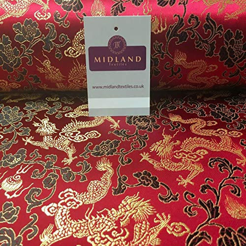 Mtex MK1045 Mtex Tissu brocart Motif dragon chinois oriental 120 cm de large