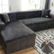 LINGKY Sofabezug Ecksofa L Form Stretch Samt Sofa Überzug Universal Couchbezug Für 1/2/3/4 Sitzer Waschbar Sofa Überwürfe (L Form Ecksofa Erfordert Zwei) - Sofabezug 1 Sitzer, Grau