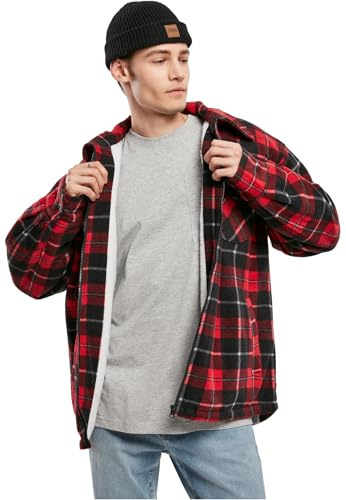 Urban Classics Herren Plaid Teddy Lined Shirt Jacket