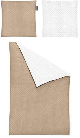 Irisette Essential Mako-Satin Bettwäsche Jessica Natur, 1 Bettbezug 155 x 220 cm + 1 Kissenbezug 80 x 80 cm