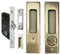Sliding Pocket Door Lock Mortise Lock Pocket Door Lock Handle Invisible Recessed Handle Wooden Door Lock/160mm-bronze