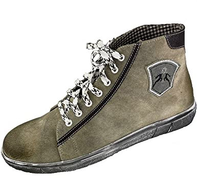 Maddox Herren Trachten Leder Schuhe Hohe Sneaker Marinus | Stein 44