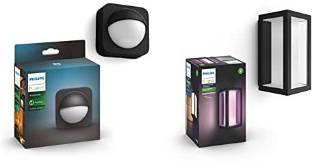 Philips Hue Outdoor Motion Sensor - Works with Alexa Hue Impress White and Colour Ambiance LED Smart Garden Wall Light [Slim], Works with Alexa, Google Assistant and Apple Homekit