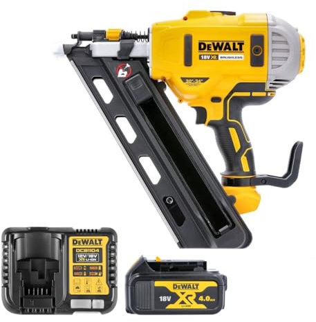 DEWALT DCN692 18V Brushless Framing Nailer 90mm with 1 x 4.0Ah DCB182 Battery & DCB115 Charger