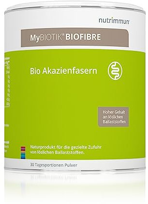 MyBIOTIK®BIOFIBRE I made by nutrimmun I Für 30 Tage I BIO Akazienfaser Pulver I Reich an löslichen Ballaststoffen I Reines Naturprodukt I Vegan I Glutenfrei I Von Natur aus laktosefrei I Laborgeprüft