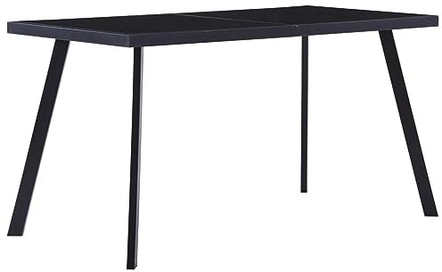 Mesa de comedor negra 140 x 70 x 75 cm de cristal templado