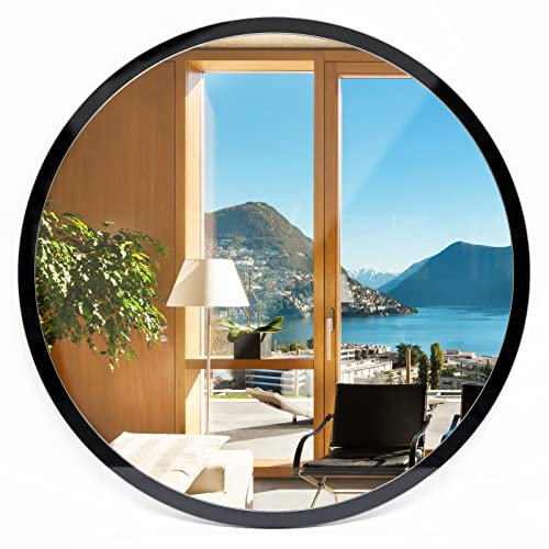 Tulup Rund Spiegel Mirror Wandspiegel zum Wohnzimmer Schlafzimmer Badezimmer ⌀ 90 cm im Rahmen