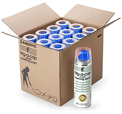 a.m.p.e.r.e.12er Pack Kreidespray BLAU CHALK TRIG A CAP für temporäre Markierung, wasserlöslich