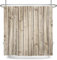 SDOTPMT 180x180cm Agé de Bois Sol Rideau de Douche Rustique Bois Dur Ancien Bois Planche Grange Porte Rideau de Bain Rural Ferme Rideau de Baignoire pour Salle Bains Polyester avec Crochets