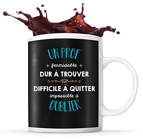 Planetee Mug Formidable Prof Tasse Cadeau Travail noir | Idée Tasse Cadeau Travail Boulot Métier Départ Retraite Collègue Anniversaire Noël