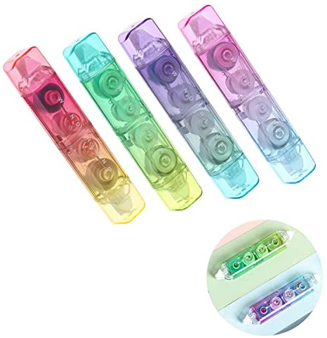 MEISO 4 rotoli di colla a doppia testa 2 in 1, rullo di correzione, rullo di correzione tascabile, rullo adesivo con nastro di correzione, per album di ritagli, creazione di carte, diario