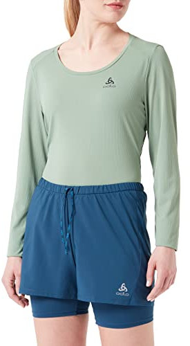 Odlo Damen 2-in-1 Laufshorts Essentials 3 INCH, Blue Wing Teal, S