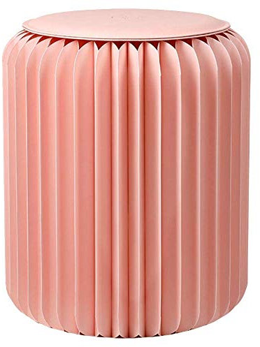 XPfj Barhocker Küche, Esszimmerstuhl Rosa kleine Bank Klapphocker Niedriger Hocker Lederunterlage Mode Couchtisch Teenage Herz (Farbe: Rosa, Größe: 32 x 28 cm) Das neue