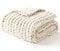 YNM Chunky Throw Blanket, Hand Knitted with Chenille Yarn, Skin Friendly, Ventilated and Breathable, Machine Washable, Home Décor Piece for Couch, Sofa and Bed (Butter Cream, 50x60 Inch)
