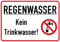 Daged Regenwasser Kein Trinkwasser Aufkleber 23x16 cm Hinweiszeichen Sicherheitszeichen Sticker T-120