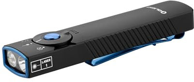 OLIGHT Arkfeld Pro Class1 1300 Lumens Rechargeable EDC Torch with UV LED, Green Beam and White Light, Anti-Slip Grip, Super-Thin Build Flat with Two-Way Pocket Clip for Outdoors, Emergency (Black)