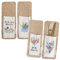 Papierdrachen 4er Set Bestecktaschen aus Jute mit Blumenstickerei und Inspirierenden Botschaften, 10cm x 26,5cm - Nachhaltig & Stilvoll - Frühlingsdekoration Set 1