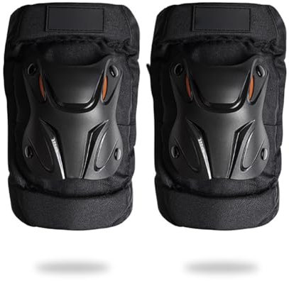 Uposao 1 Paio di Protezioni per Gomiti e Ginocchiere per Motocross Protezioni per Ginocchia Regolabili Nere Armatura per Adulti, per Moto, Motocross, Ciclismo, Pattinaggio, Corsa