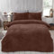 Brentfords Super King Duvet Set Teddy Fleece, Winter Duvet Covers with Pillowcases Superking Duvet Cover Fluffy Bedding Super Soft Quilt Covers, Chocolate Brown