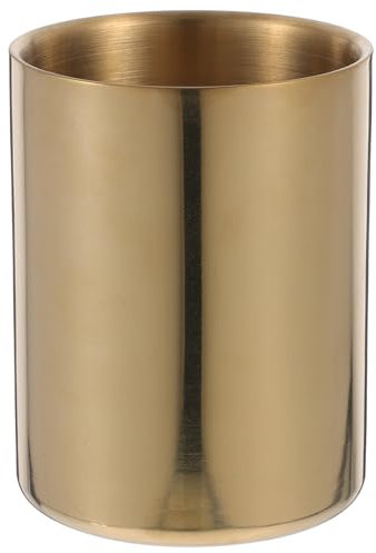 NUOBESTY Porte-Crayon Doré Pour Stylo De Bureau Seau À Crayons Pot À Crayons En Métal Porte-Stylo Vases Pot De Fleurs Porte-Pinceaux De Maquillage Organisateur De Papeterie Pour