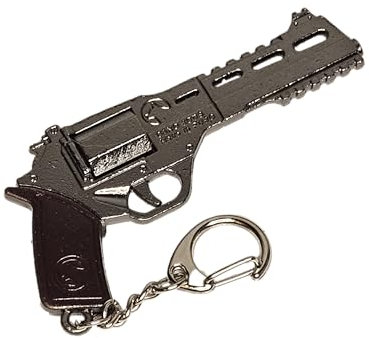 Fat-catz-copy-catz R45 PUBG Miniaturmodell Pistole Revolver Handpistole Revolver Revolver Schlüsselanhänger 8 cm Grau, grau, S
