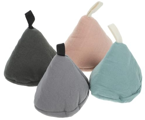 ABOOFAN 4 pezzi di coperture triangolari in tessuto con resistenza al calore, portatili, per cucina e ristorante, presine lavabili con design appeso