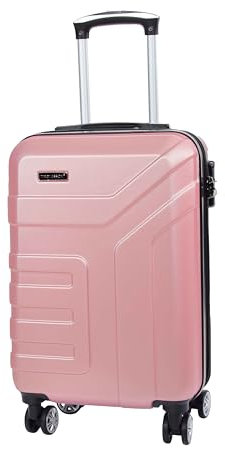 A1 FASHION GOODS Valise à 4 roues en ABS avec serrure à chiffres extensible, rose gold, Carry-on 20 inchs, Bagage rigide à roulettes extensibles