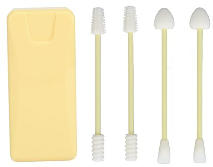 Sonew 4 Pcs Silicone Cotton Swabs, Reusable Makeup Swabs with 2 Ended for Eyeshadow Eyeliner and Lip Makeup