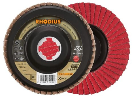 RHODIUS TOPline JUMBO SPEED P X-LOCK Fächerschleifscheibe 115 x 22,23 mm K40 10 Stk