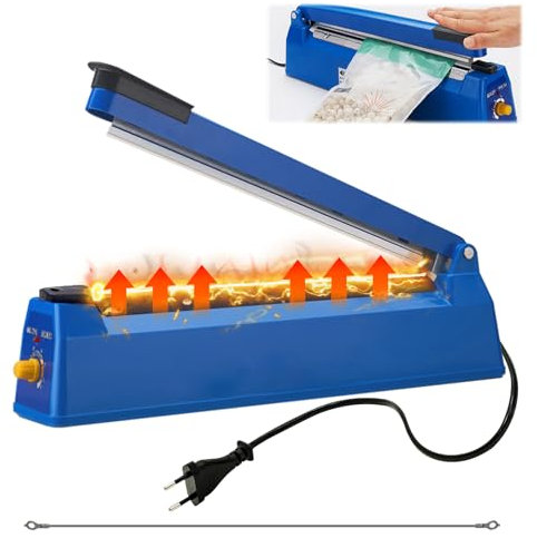 Heißsiegelgerät, 200mm Folienschweißgerät, Bag Sealer, Mini Folienschweißgerät, Plastiktüten Tüten Schweissgerät, Manuelle Heißsiegelmaschine Tütenschweißgerät für Thermoplastischen Kunststofffolien