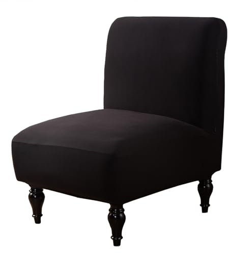 SHILINTONG Stuhlbezug ohne Armlehnen, Übergröße, dehnbarer Stoff, universell, Wohnzimmer, dekorativer Stuhlbezug, Zuhause, Hotel, Wohnzimmer, Schlafzimmer (Schwarz)
