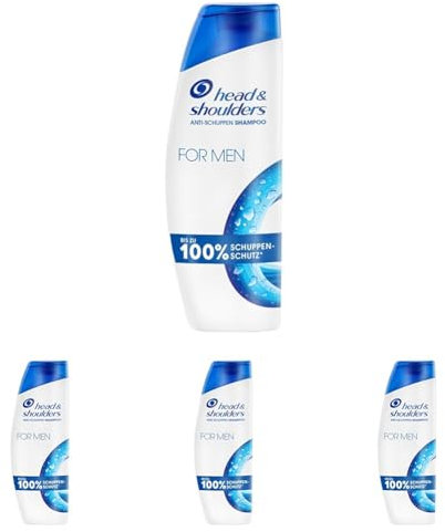 Head & Shoulders Head & Shoulders For Men Anti-Schuppen Shampoo, Bis Zu 100% Schuppenschutz, 500ML (Packung mit 4)