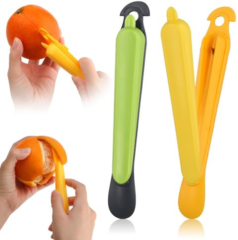 2 Pzs Pelador de Naranjas, Acero Inoxidable Pelador de Frutas Manual Cortador de Cáscara de Cítricos Artilugios de Cocina Pelador de Naranjas, Fácil de Pelar para Uso Doméstico en la Cocina