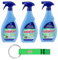 3x Felce Azzurra Detergente Anticalcare Bagno, Detersivo Spray - Elimina il Calcare 750ml + Portachiavi Beni Culinari in Omaggio