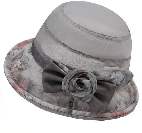 WUODHTW Sommerhut für Damen, Reise, Sonnenhut, Mittelalter und ältere Menschen, cooler Hut, Waschbeckenhut, Strand, Fischerhut, Grau (1), Einheitsgröße
