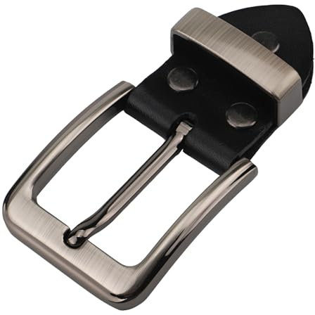 McFanBe 1.2-1.5(31-38mm) Ledergürtelschnalle Robuster Ersatz für Männer Frauen (Schwarz01, 38mm)