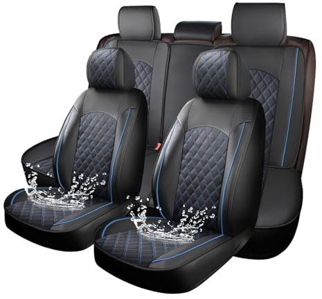 Chifeng Wasserdicht Autositzbezüge Komplettes Set, Universell Passend Für Toyota Auris Avensis Camry Corolla Highlander Hilux Land Cruiser Prius RAV4 Urban Cruiser Verso Yaris (Blau)