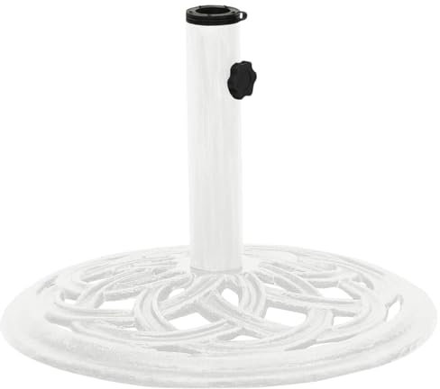 ZEYUAN Socle de Parasol Blanc 44x44x31 cm Fonte,Pied De Parasol,Pied De Parasol Lourd,Pied De Parasol sur roulettes